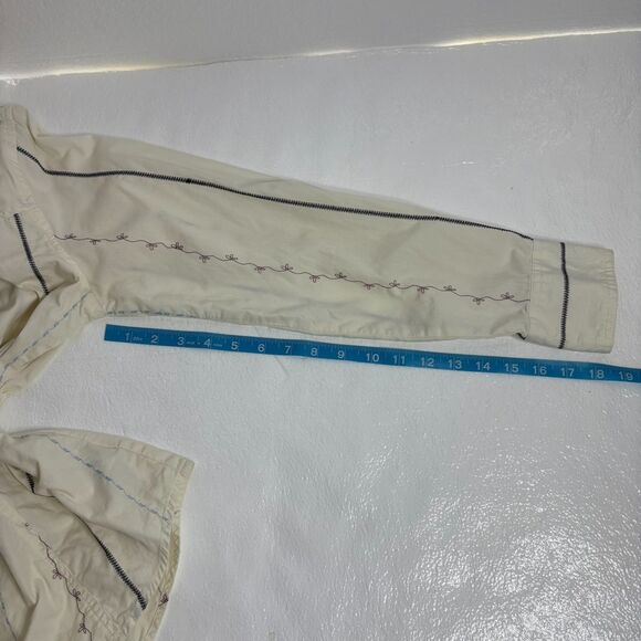 Natural Reflections Top Womens L Floral Stripe Pearl Snap Western Cowgirl Blouse - Picture 9 of 13